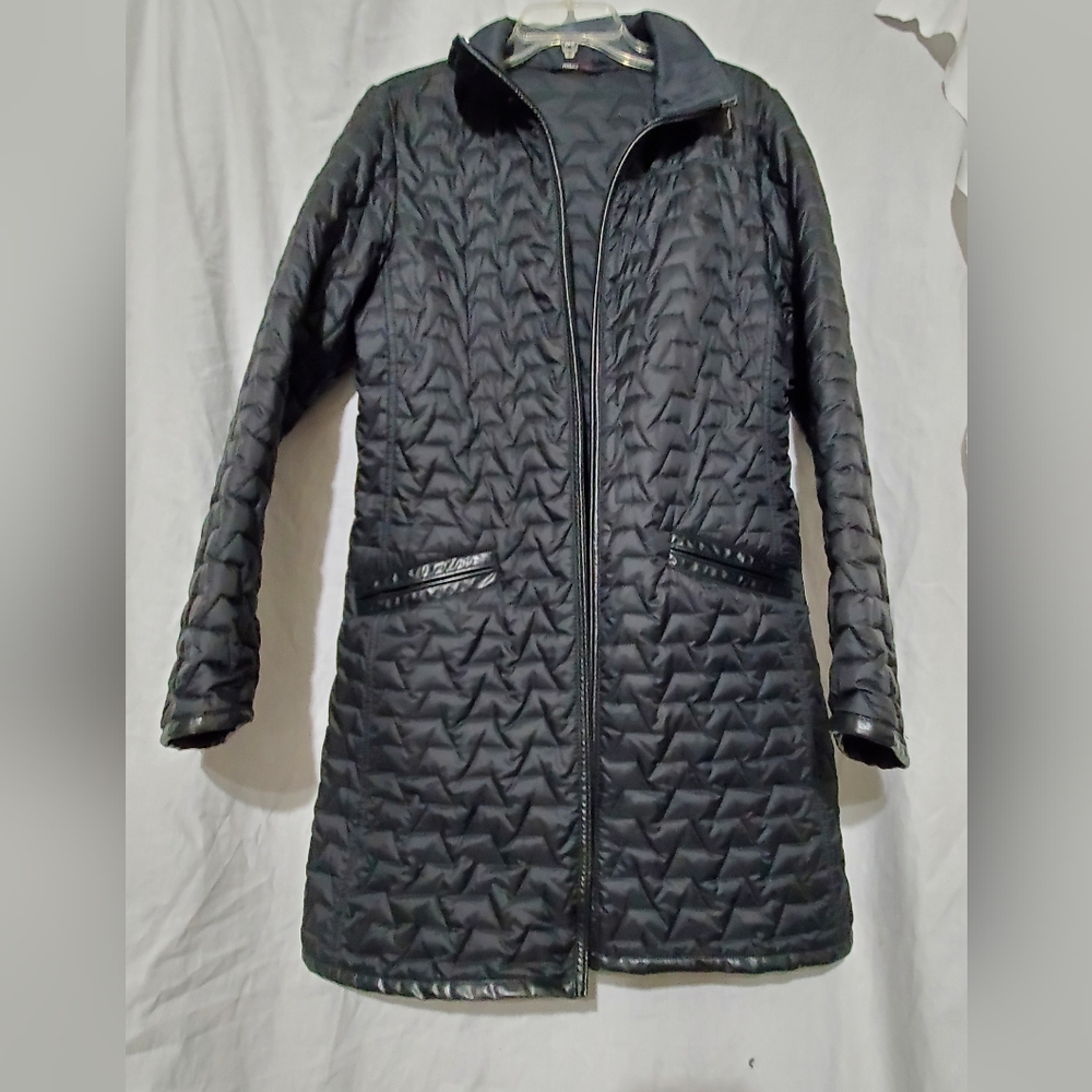 Versace sport quilted black jacket women's size 46 missing belt